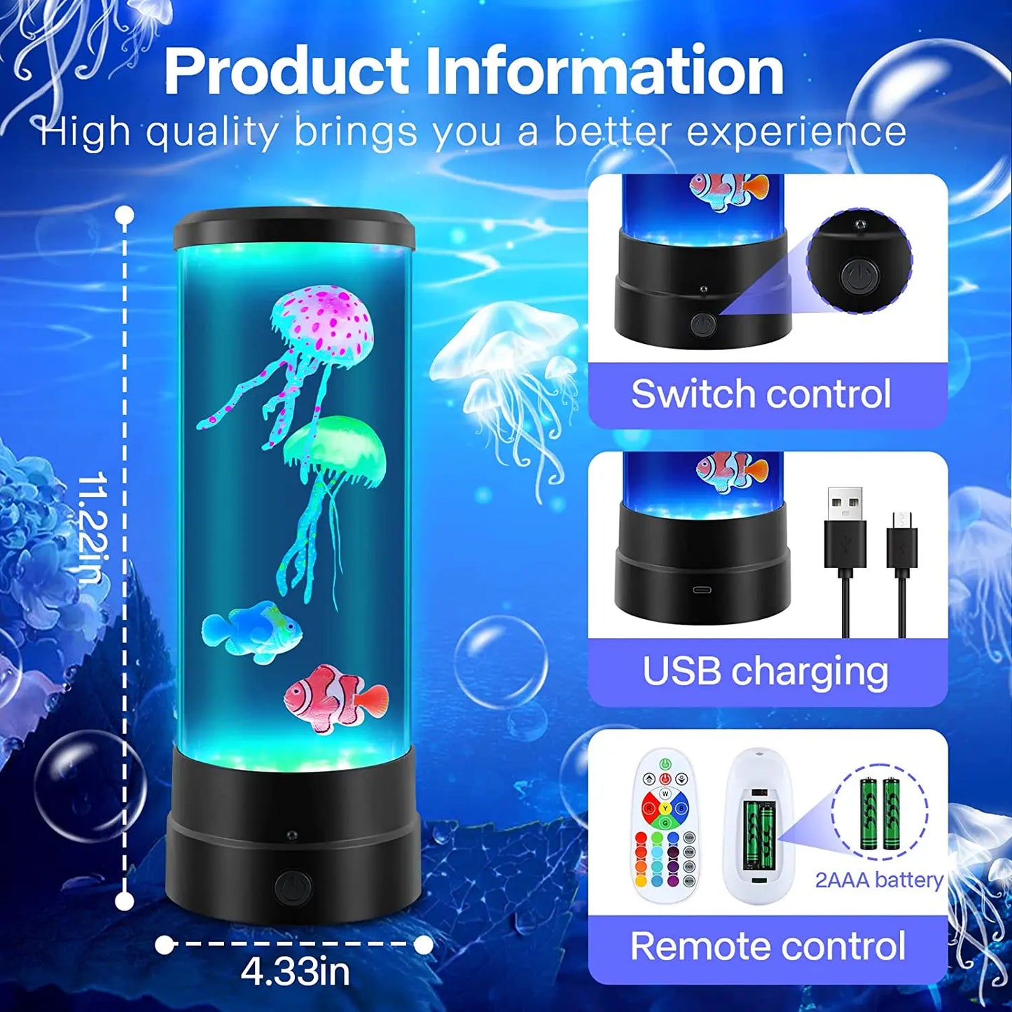 Veilleuse aquarium multi fonction