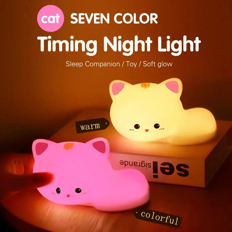 Veilleuse chat tactile