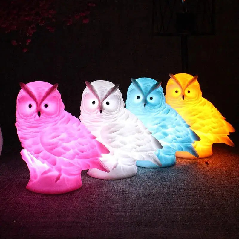 Veilleuse hibou multicolore