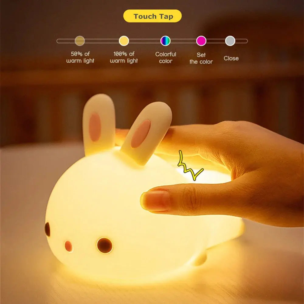 Veilleuse lapin bébé tactile