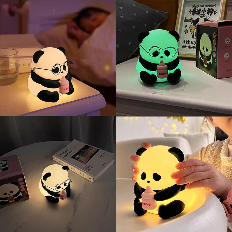 Veilleuse panda multicolore
